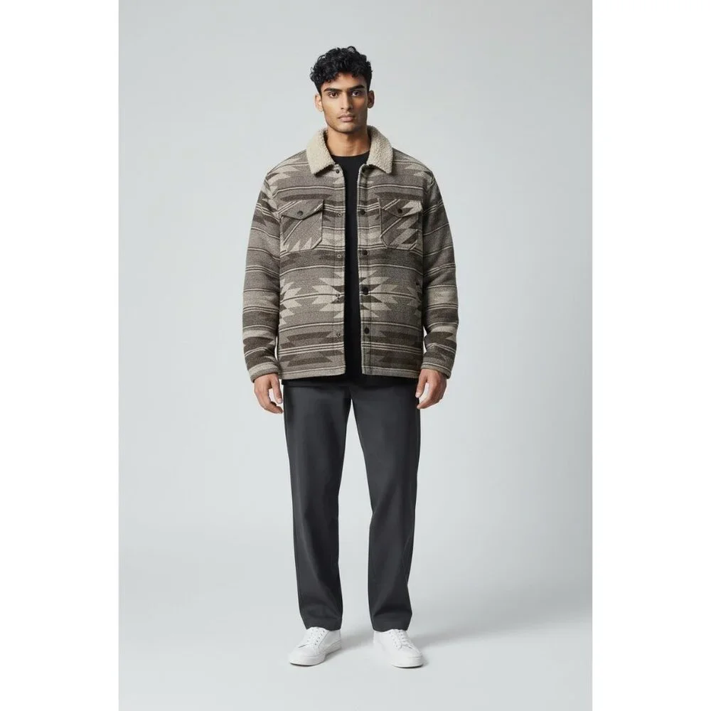 NWT Jachs New York Mens Aztec Sherpa-Lined Snap Button Jacket L - Picture 11 of 16
